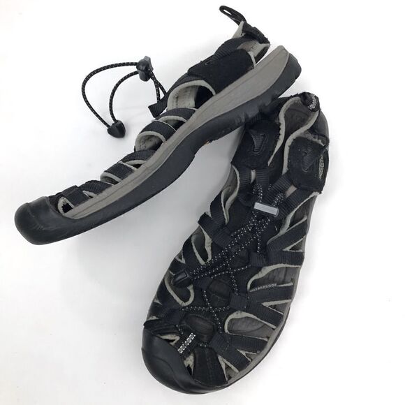 Keen Whisper Black Gray Waterproof Anti Odor Anatomic Footbed Performance Sandal - Picture 4 of 12